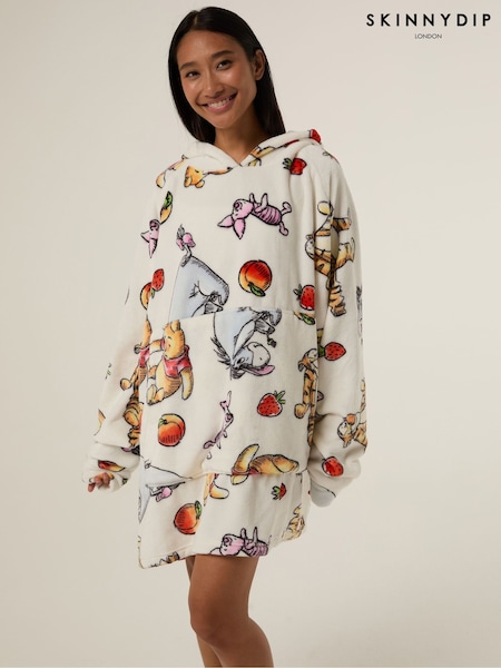 White - Skinnydip Disney Winnie The Pooh Strawberry Blanket Hoodie