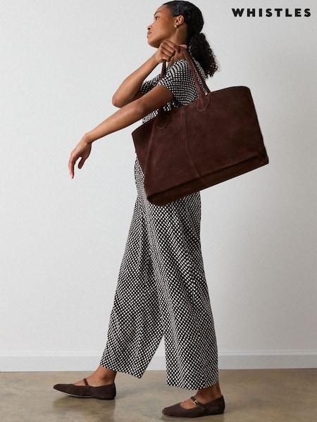 Black - Whistles Petite Check Short Sleeve Jumpsuit