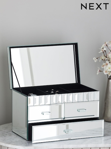 Silver Mirror Glass Large Jewellery Box (245223) | €111