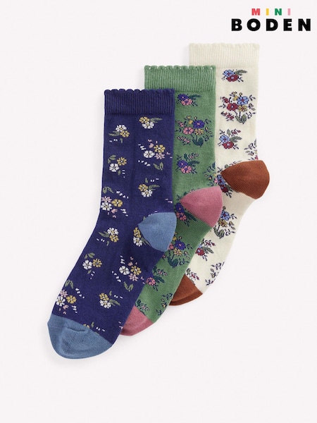Blue - Boden Socks 3 Pack