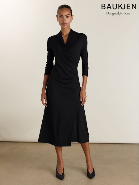 Černý - Baukjen Gylda Fixed Wrap Dress