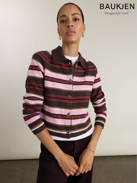 Pink - Baukjen Nancy Striped Cardigan