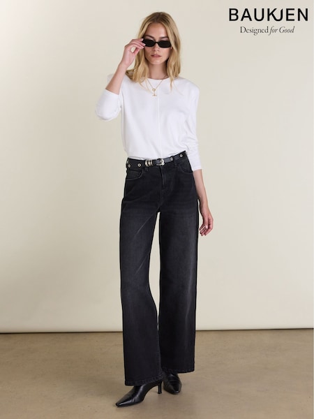 Black - Baukjen Marta Wide Leg High Waist Jeans