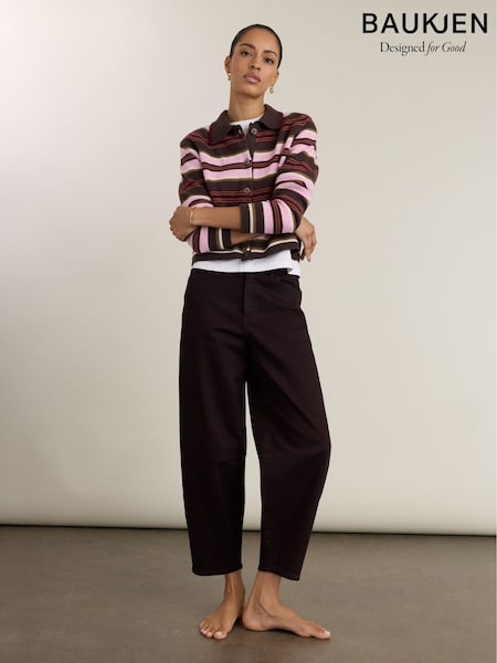 Brown - Baukjen Nixi Barrel Leg Jeans