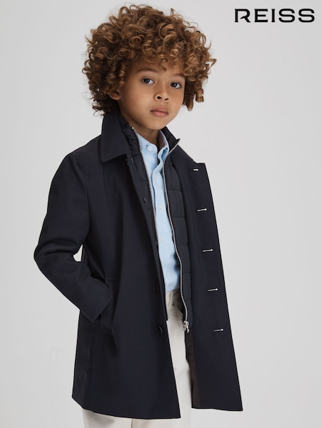Reiss Navy Perrin 3-9 yrs Trench With Funnel-Neck Insert (245950) | AED706