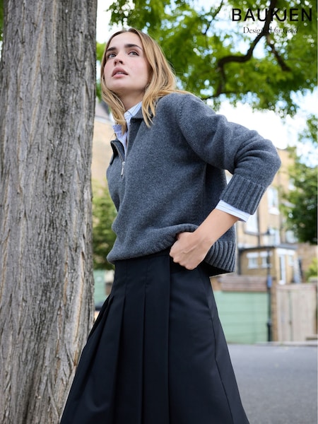 Gris - Baukjen Marley Quarter Zip Jumper