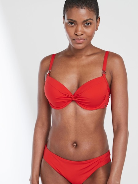 Red Wired Padded Plunge Top Shaping Bikini Top (246367) | €9