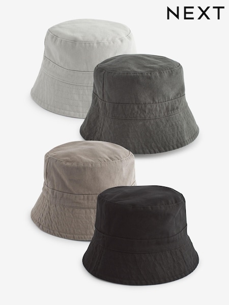 Black/Grey Reversible Bucket 100% Cotton Hat 2 Pack (246450) | €8