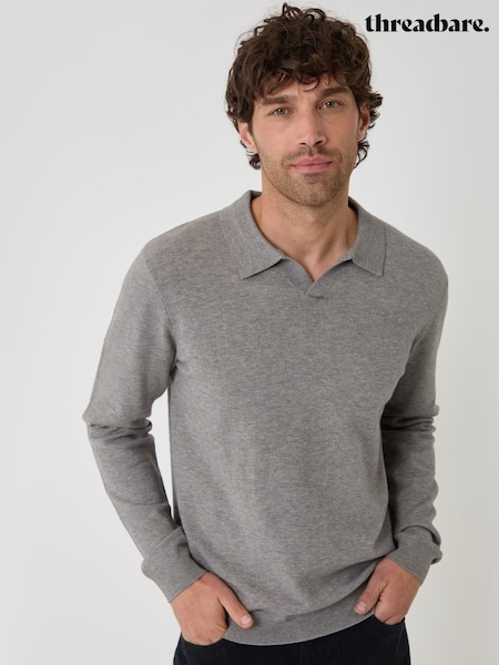 Grey - Regular Threadbare Super Soft Trophy Neck Sweatshirt