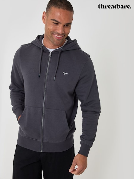 Charcoal Grey - Regular Threadbare Zip Through Hoodie