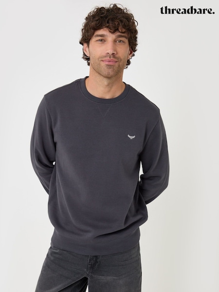 Grey - Crew Neck Threadbare Sweatshirt