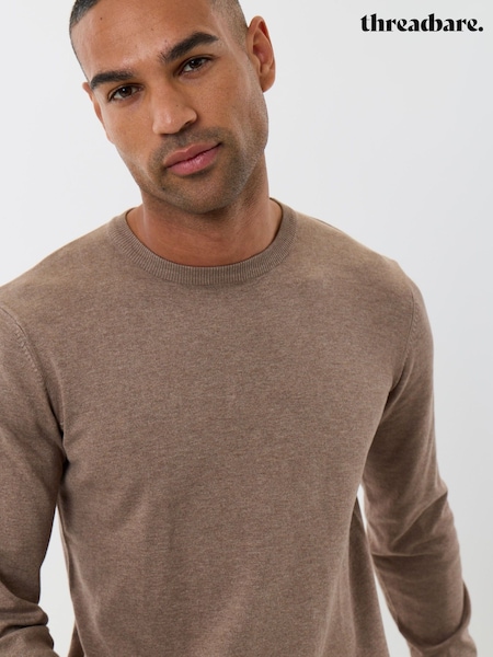 Brūna krāsa - Regular Threadbare Jersey Crew Neck Jumper