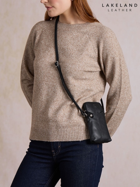 Black - Lakeland Leather Bowston Phone Bag