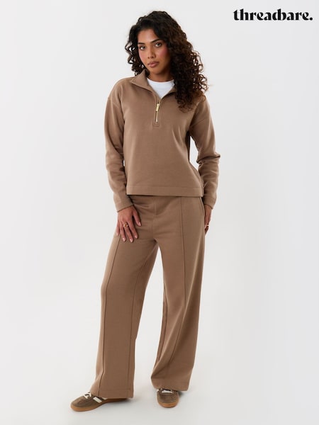 Қоңыр - Threadbare Funnel Neck Sweat Top And Joggers Set