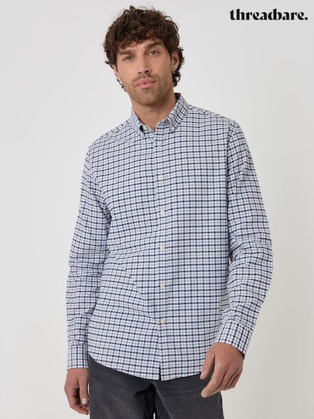 Grau - Regular Threadbare Regular Fit Cotton Oxford Shirt