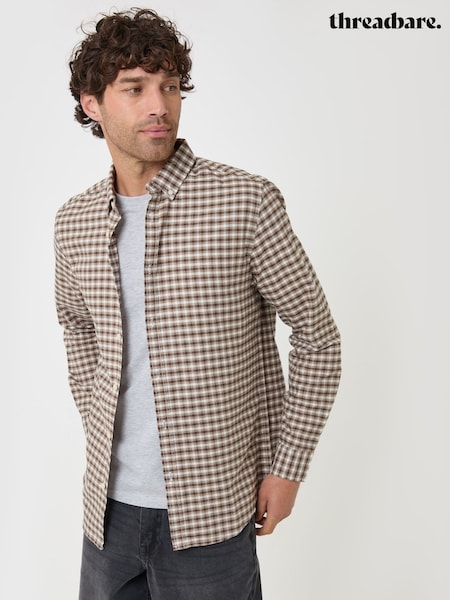 Brown - Regular Threadbare Regular Fit Cotton Oxford Shirt