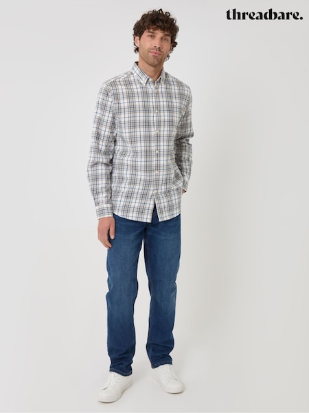 Cream - Regular Threadbare Brushed Cotton Flannel Shirt