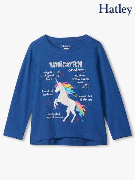 Hatley Blue Unicorn Anatomy Long Sleeve T-Shirt (247350) | €13.50