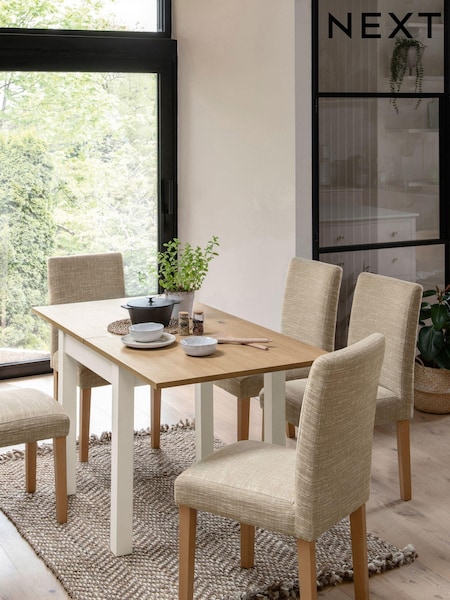 Classic Cream Oak Effect 4 to 6 Seater Foldable Extending Dining Table (247919) | €305