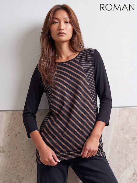 Қара - Roman Snit Stripe Tunic
