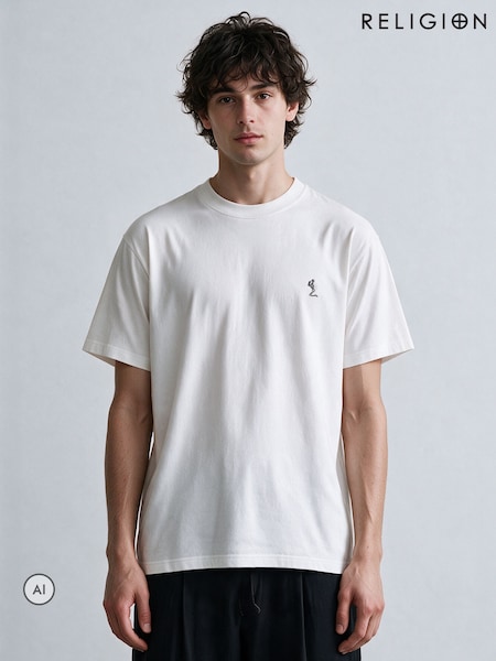 White - Regular Religion Antique Skull T-shirt