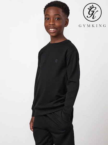 Black - Gym King Victory Loopback Crew Neck Sweat Top