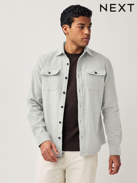 Grey Brushed 100% Cotton Twin Pocket Shacket (248668) | €25