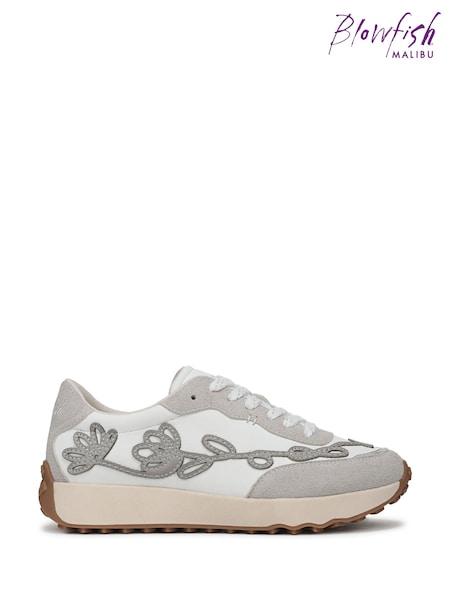 White - Blowfish Malibu Driftbloom Regular Fit Lace-up Trainers