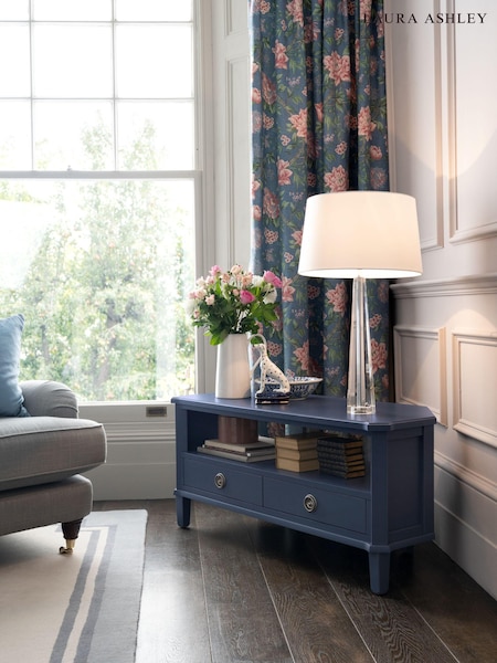 Laura Ashley Dusky Seaspray Henshaw 2 Drawer Corner TV Stand (249528) | €916