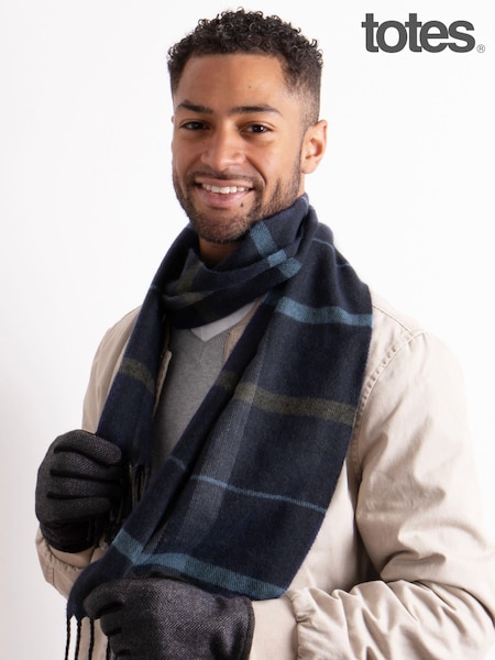 Gris - Totes Mens Wool Blend Winter Scarf And Thermal Lined Gloves (249853) | 42 €