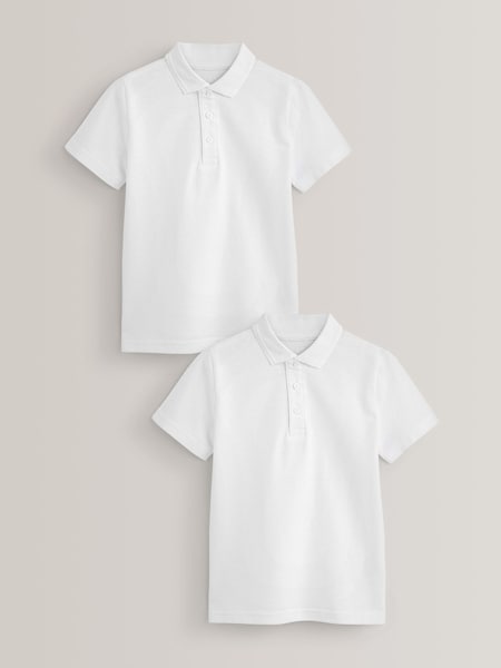 Blanco - Cotton School Short Sleeve 100% Cotton Polo Shirts 2 Pack (3-16yrs) (250111) | 8 € - 17 €