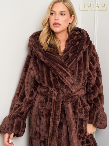 Brūna krāsa - Jim Jam The Label Chocolate Ribbed Dressing Gown