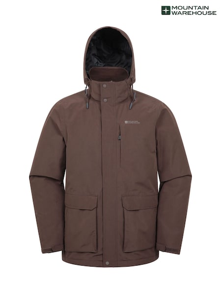 Brown - Regular Mountain Warehouse Ashburn Waterproof Light Padded Parka