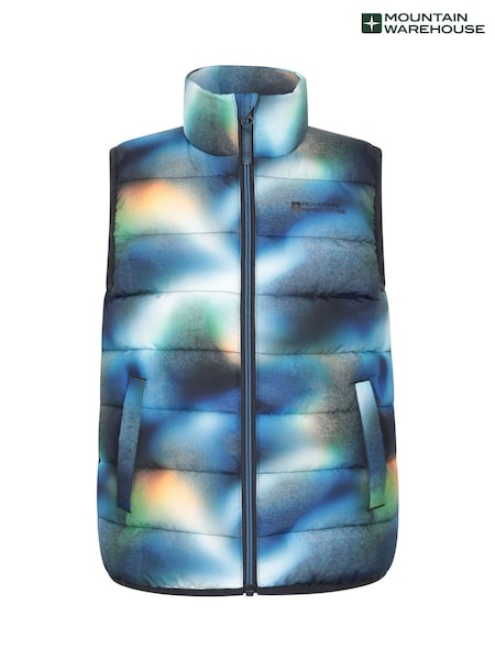 Blue - Mountain Warehouse Rocko Kids Water Resistant Printed Padded Gilet