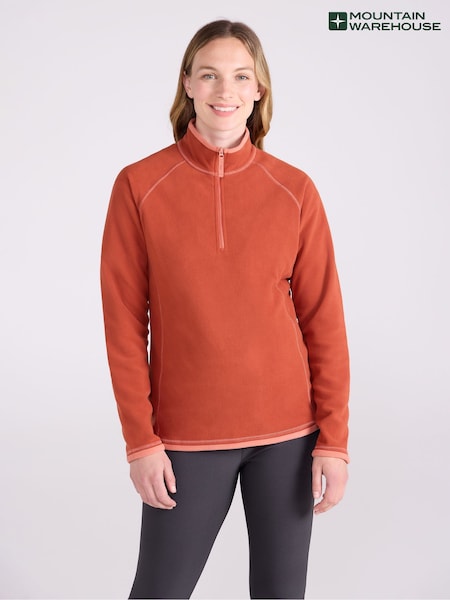 Oransje - Mountain Warehouse Montana Half-zip Fleece