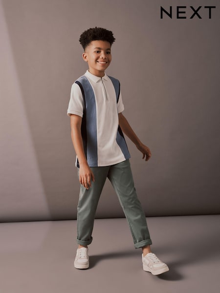 Green Vertical Textured Colourblock 100% Cotton Top (3-16yrs) (250569) | €5 - €6