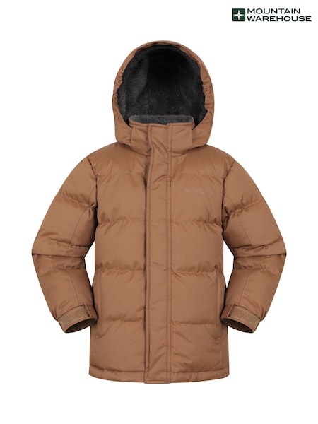 Natural - Mountain Warehouse Snow Kids Borg Lined Thermal Padded Jacket