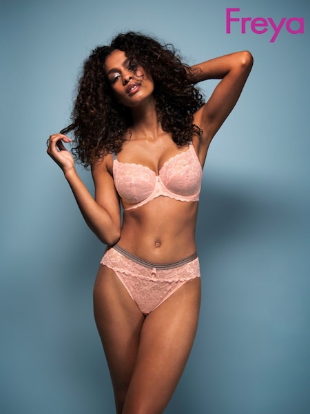 Rose Pink - Freya Offbeat Floral Lace Briefs