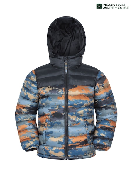 Grey - Mountain Warehouse Seasons Kids Water Resistant Printed Padded Jacket