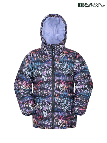 Schwarz - Mountain Warehouse Seasons Kids Water Resistant Printed Padded Jacket