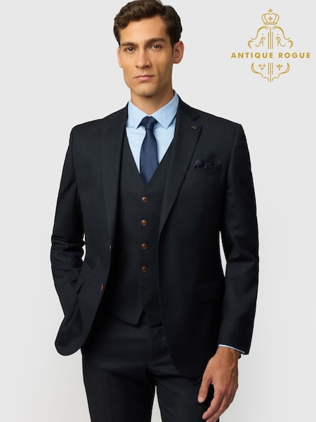 Black - Regular Antique Rogue Slim Fit Arlen Pinstripe Flannel Jacket