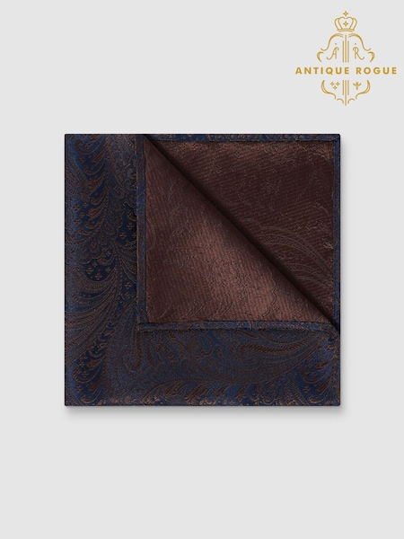 Blue - Regular Antique Rogue Paisley Pocket Square