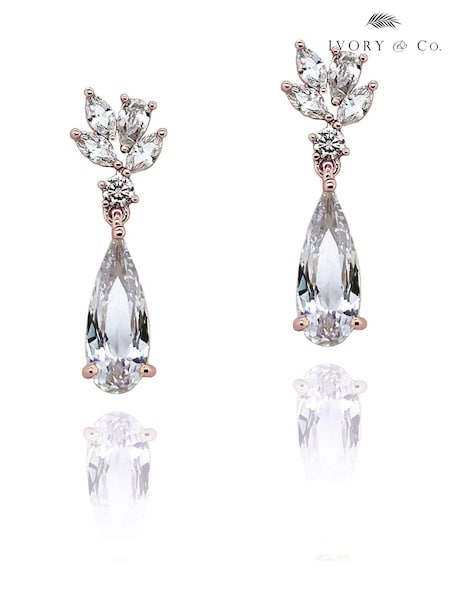 Ivory & Co Rose Gold Harrogate Classic Crystal Drop Earring (251293) | €51