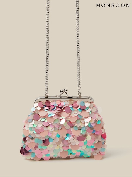 وردي - Monsoon Sequin Clip Frame Bag