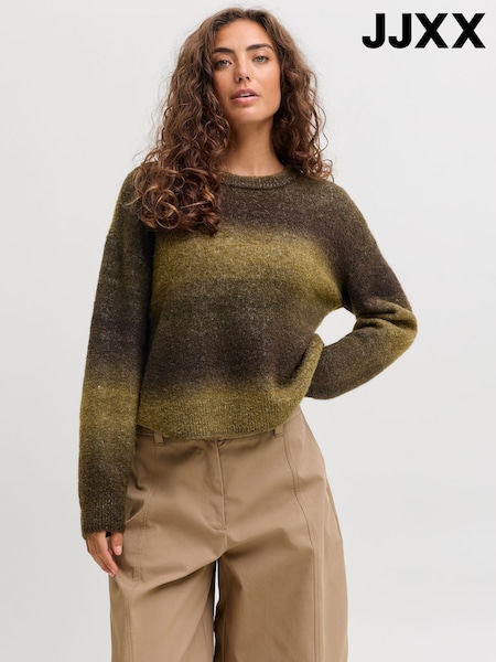 Коричневый - Jjxx Stiped Crew Neck Knit Jumper