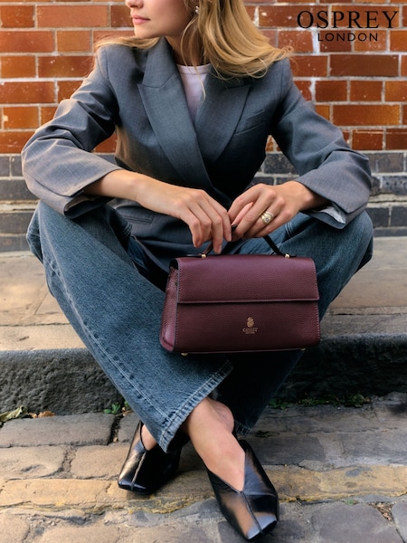 Red - Osprey London The Hathaway Leather Top Handle Bag