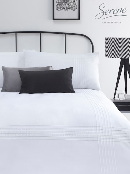 Serene Amalfi Pin Tuck Duvet Cover And Pillowcase Set (251775) | ‏126‏₪ - ‏226‏ ₪