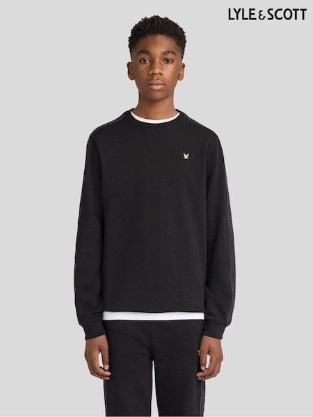 Μαύρο - Lyle & Scott Jacquard Ταινία Στρογγυλή λαιμόκοψη Πουλόβερ