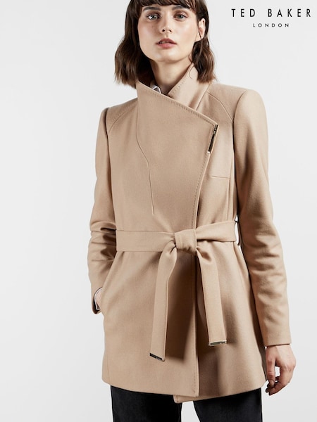Ted Baker Brown Rosess Short Wool Wrap Coat (251925) | €179