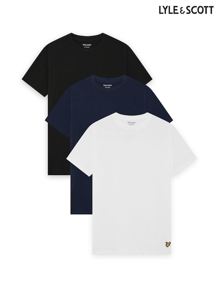 Black/Blue/White - Lyle & Scott Loungewear T-shirts 3 Pack